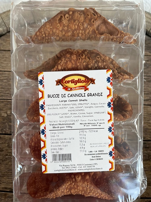 Bucce di Cannoli medi – n.8 conf. 200 gr – Cortigliolo